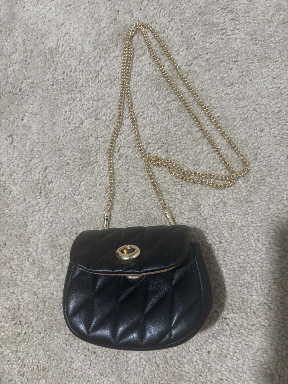 Coach Turnlock Quilted Leather Crossbody Bag Black
